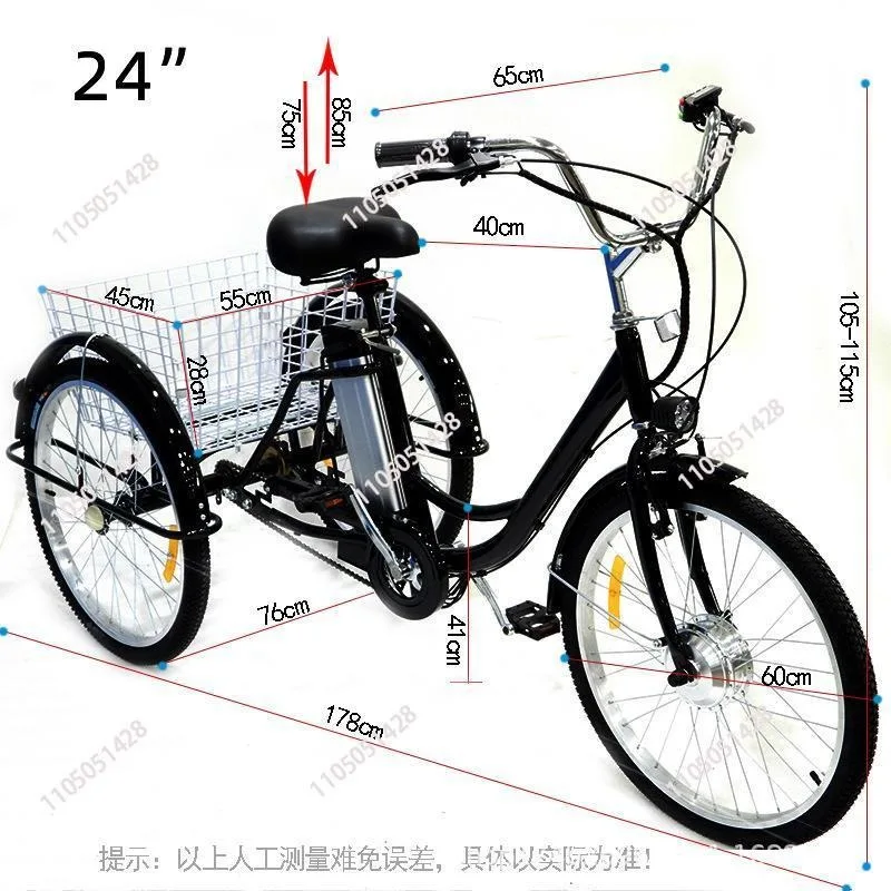 3 Wheel Electric Tricycle Cargo Bike For Elder 36V Adult Family Electric Booster Bicycle With Basketremovable Battery Ebike - view 5