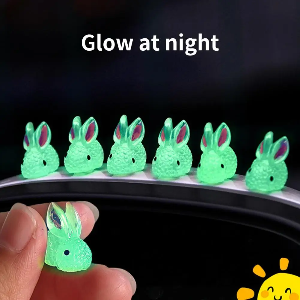 Car Bunny Ornament Mini Easy to Install Car Decoration Anti-crack Dashboard Rabbit Ornament   Rabbit Figurine  for Car