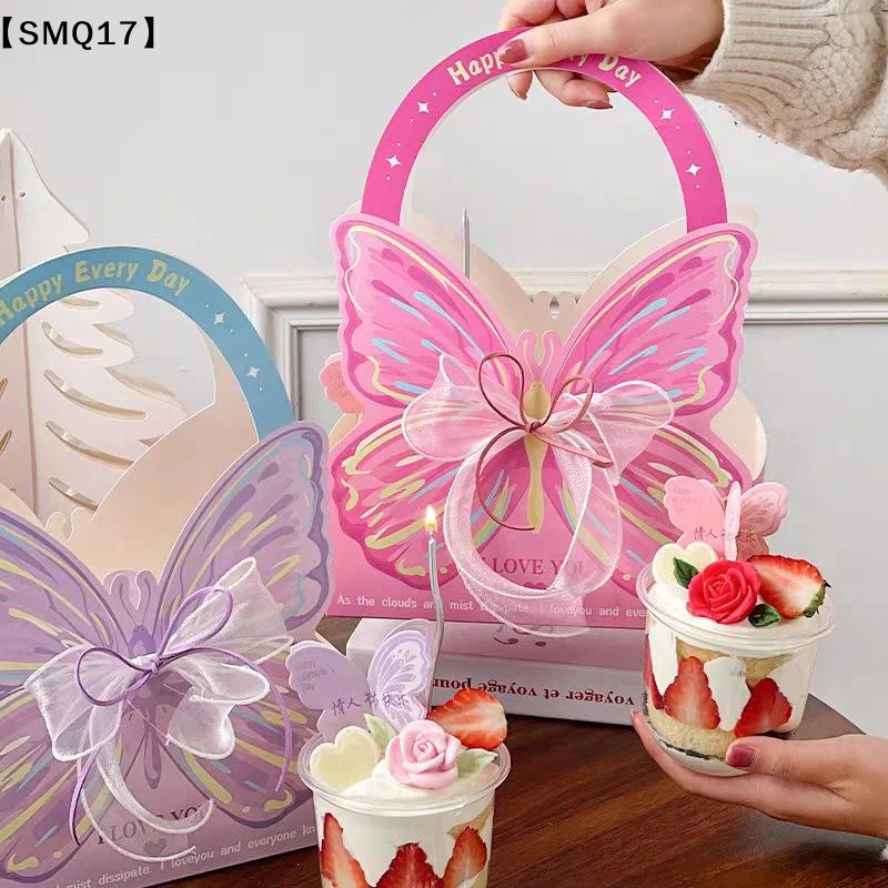 Butterfly Hand-held Flower Box Transparent PVC, Universal Flower Shop Packaging Material For Festivals Valentine's Day Gift【SMQ】