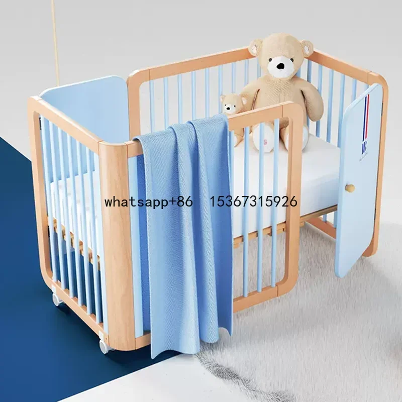 Purorigin multifunctional wooden baby beds king size game bed solid wood kids' playpens newborn baby crib 3 in 1 kids' cribs