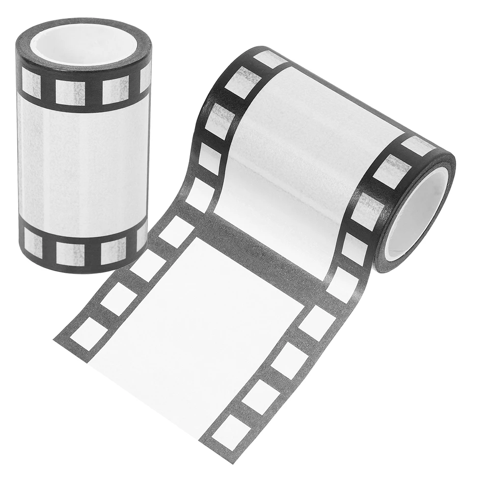 

2 Rolls 75mm Creative Tape Decorative Stickers Filmstrip Paper Scrapbook Journaling Crafts Retro Washi Tapes Office Child DIY