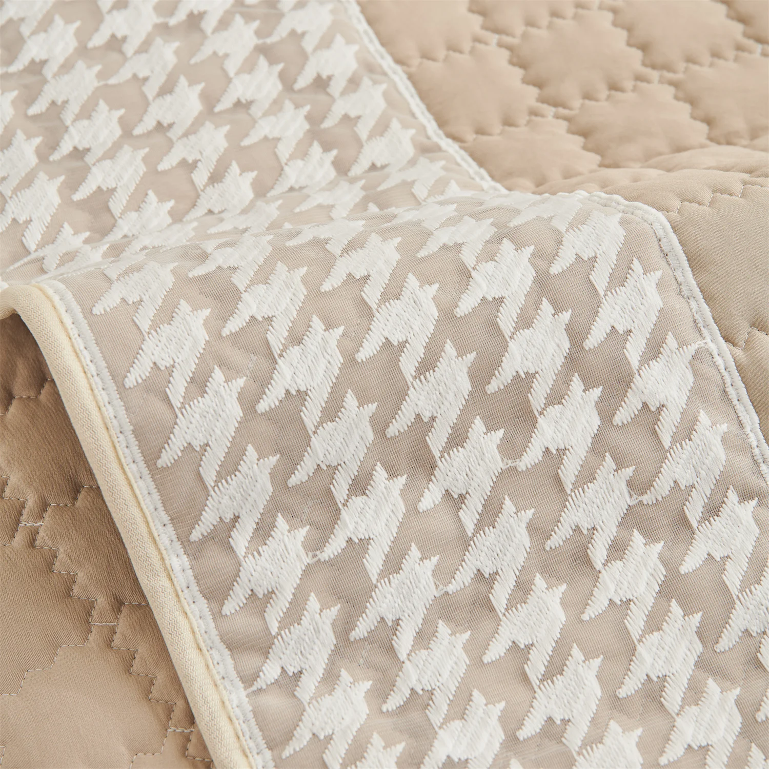 Hahnentritt-Spitze, Dekor, Quilten, Sofa-Kissenbezug, rutschfeste Sofa-Schonbezüge für Wohnzimmer, Couch, Sitzbezüge, haustierfreundlich – Detail 3