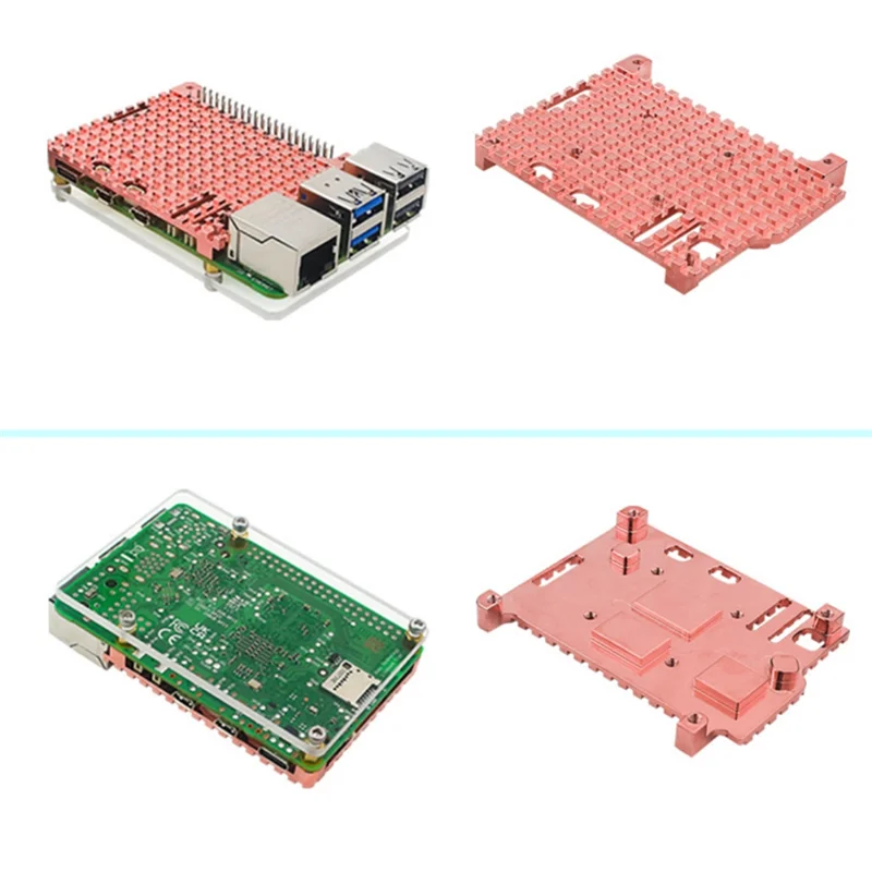Хорошо сделанный для Raspberry Pi 5, медный радиатор, металлический корпус, медный корпус с пассивным охлаждением для Raspberry Pi 5 5B