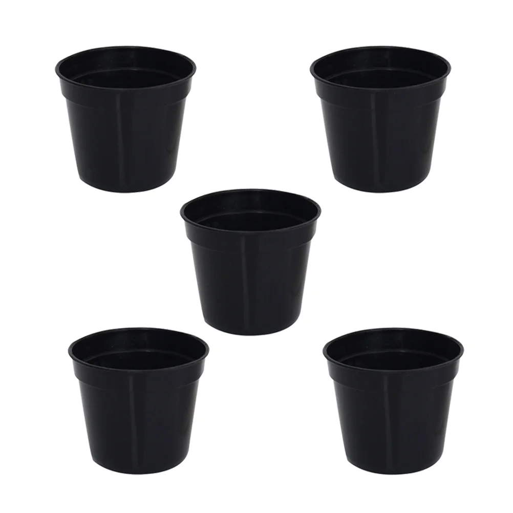 

10pcs Black Small Round Pot Plastic Thickening Succulent Basin For Garden Herb Planting School Project Decor Chunky Vientiane