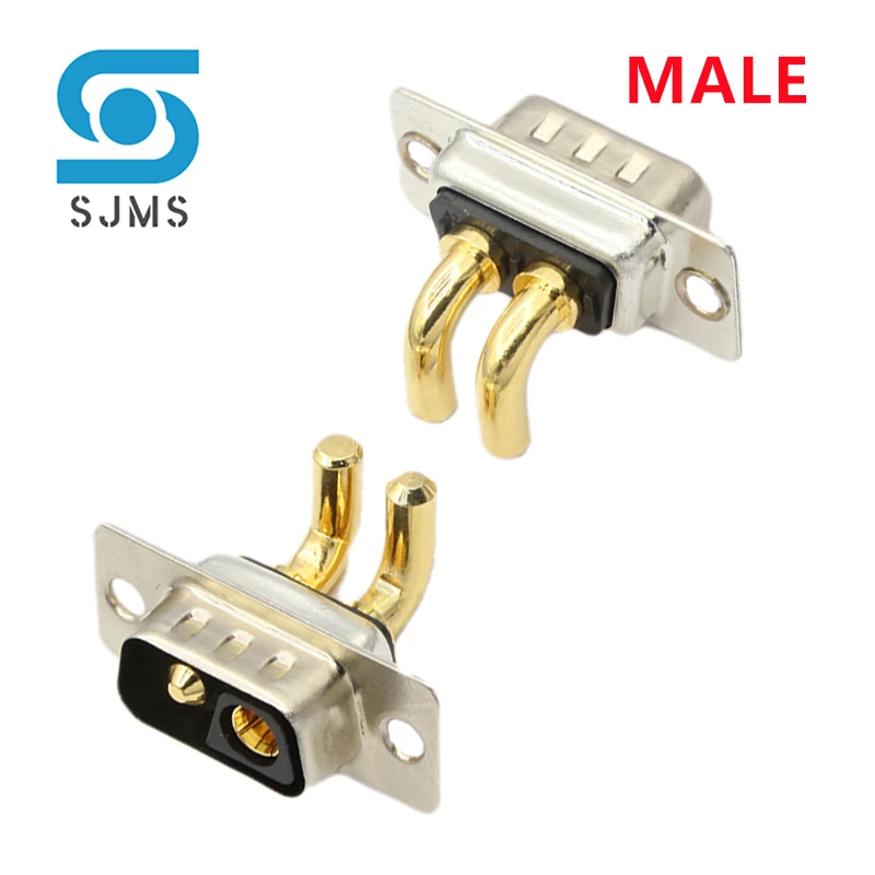 1PCS DB2 2V2 30A Male Female High Current Connector right angle D-SUB Adapter PCB Solder Type 2 Pin Plug Jack High Power