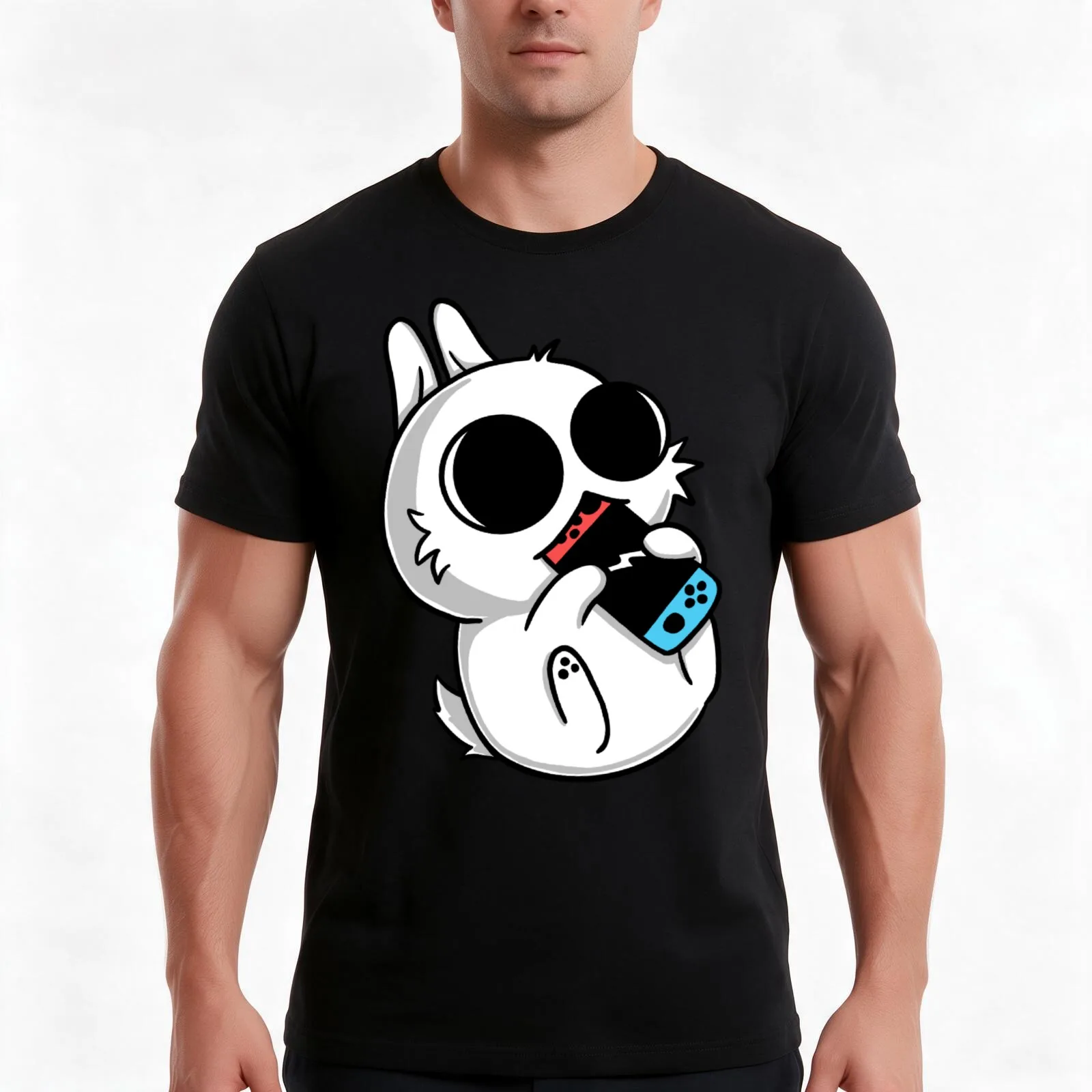 Bip Eating Switch T-Shirt Summer Casual Cotton Tee Oversized Streetwear Tops Vintage Graphic Print Loose Fit Short Sleeve