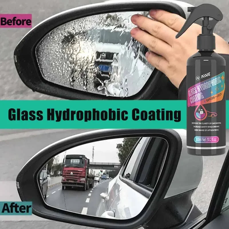 Protector de espray impermeable para parabrisas de coche, vidrio hidrofóbico Nano, revestimiento AIVC, vista clara, cerámica líquida, accesorios de