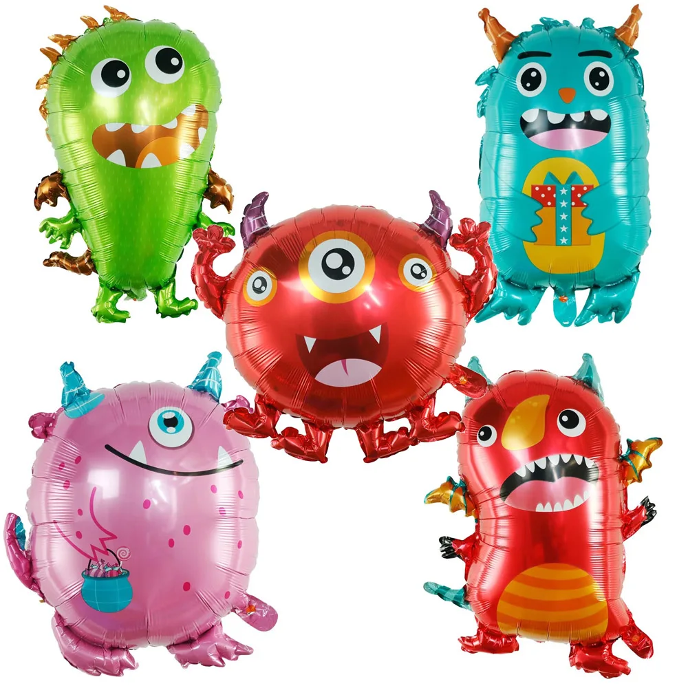 

5pcs Cartoon Alien virus Foil Balloons Funny little monster Balloon Birthday Party Baby Gift Kids Room Decor Golob Supplies