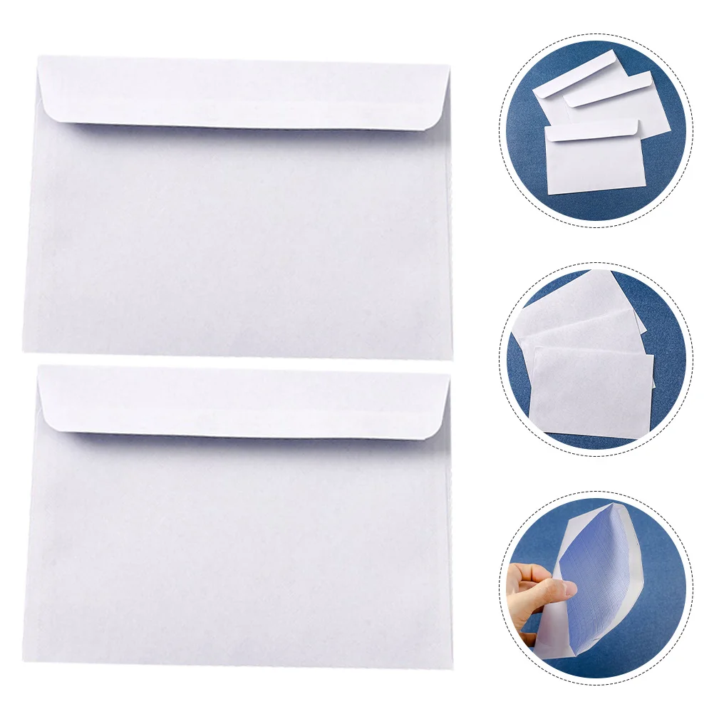 

100pcs Confidential Paper Self-Sealing Legal Size White Flat Cardboard Mailers For Documents Cash Office Business Packaging