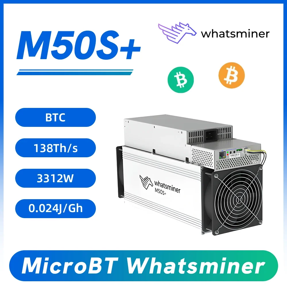 Brand New MicroBT Whatsminer M50S+ Miner 138T 136T M50S Plus Crypto Miner BTC Asic Miner Mining Machines with PSU