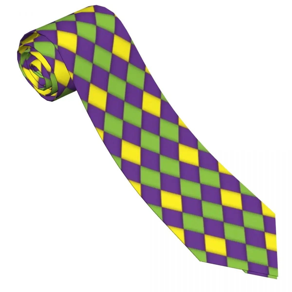 Casual Arrowhead Skinny Mardi Gras Wicker Pattern Necktie Slim Tie For Party Formal 