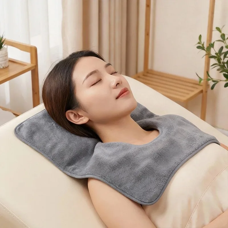 2pcs Thick Absorbent Coral Velvet U-shaped Towel Quick Dry SPA Massage Facial Towel Hair Resistant Beauty Salon Use