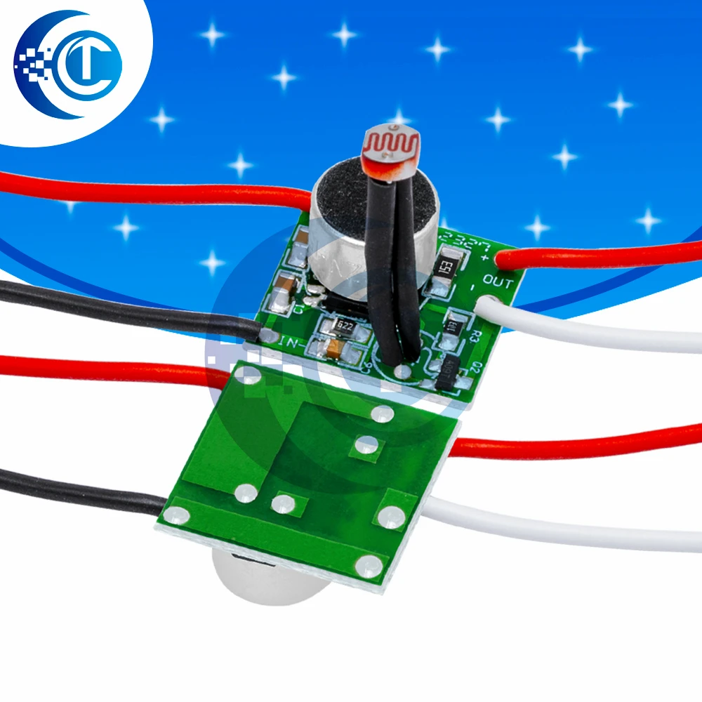 3V-30V Sound Light Dual Control Sensor Board, Photosensitive Voice Trigger Switch LED Driver Module