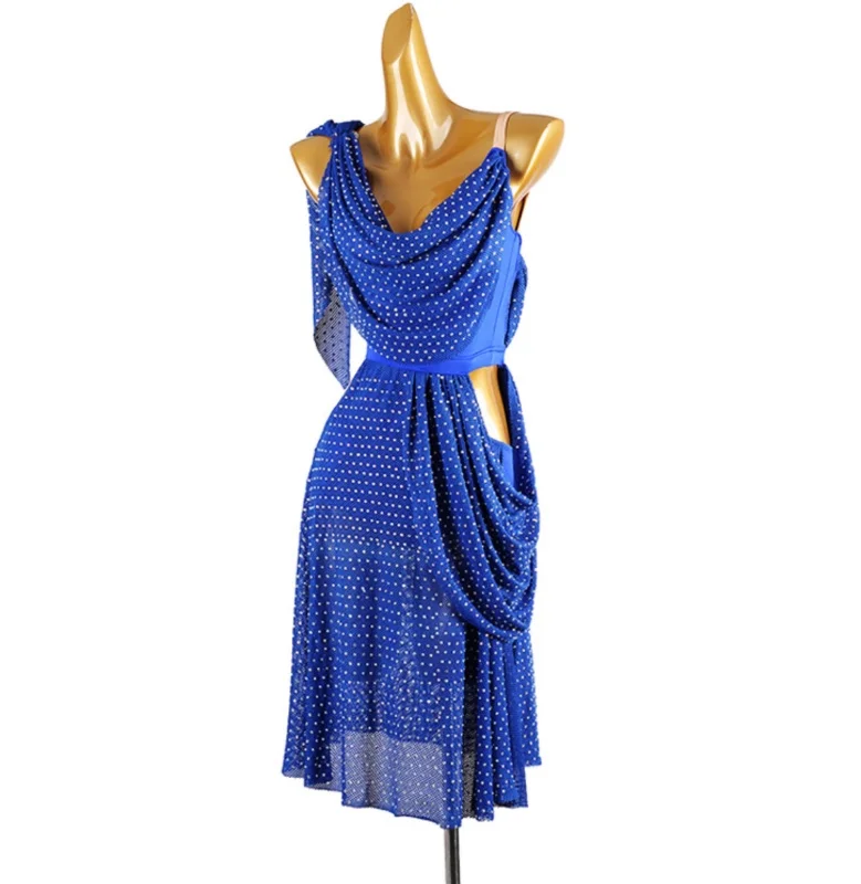 Vestido de dança latina sem costas, competição, mulher adulta, diamante, tango, samba, rumba, traje de dança latina americana