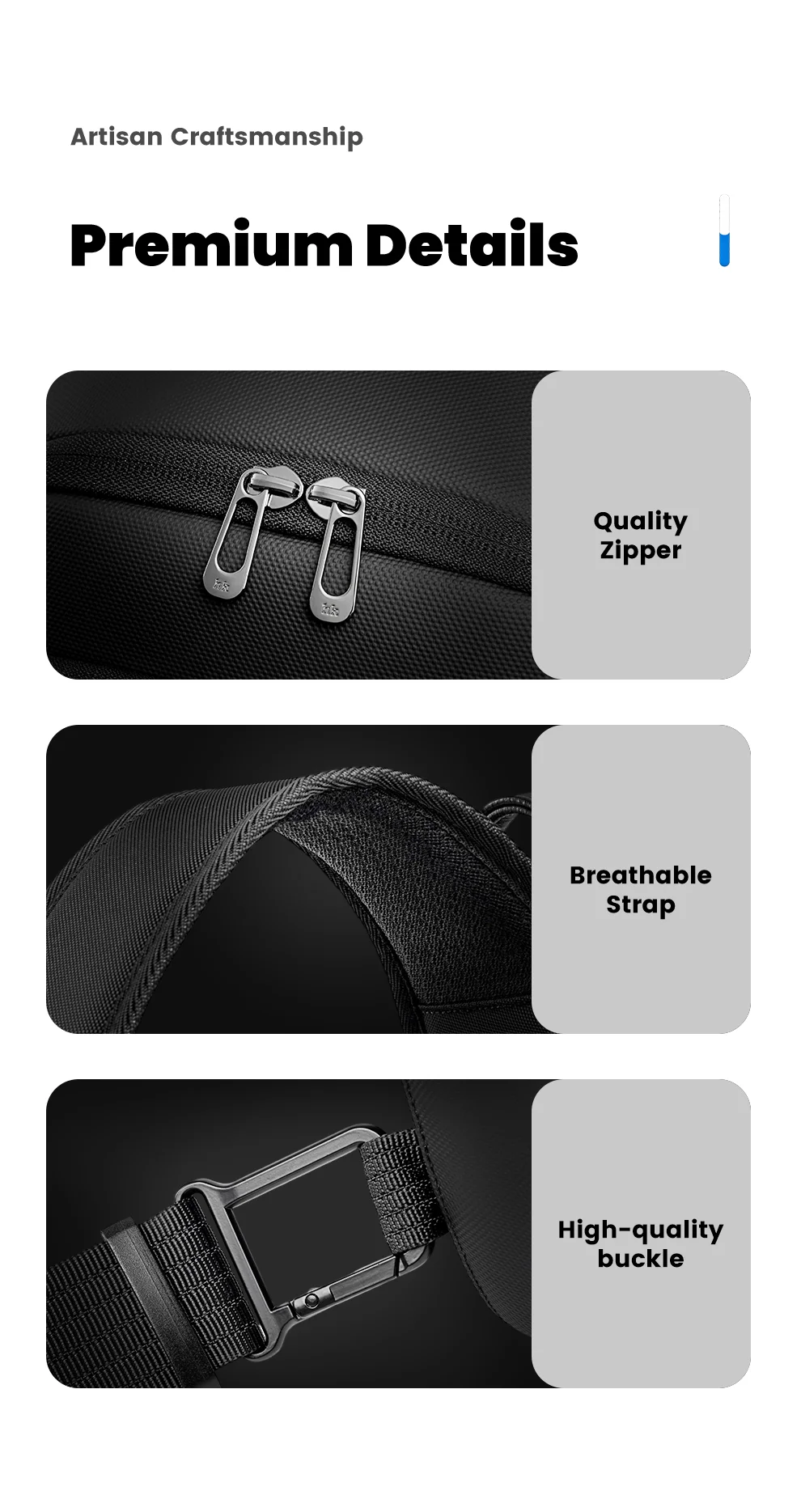 Heroic Knight Multifunction Male Chest Bag With USB Lightweight Leisure Shoulder Bag Business Anti-theft Weekend Commute Daypack