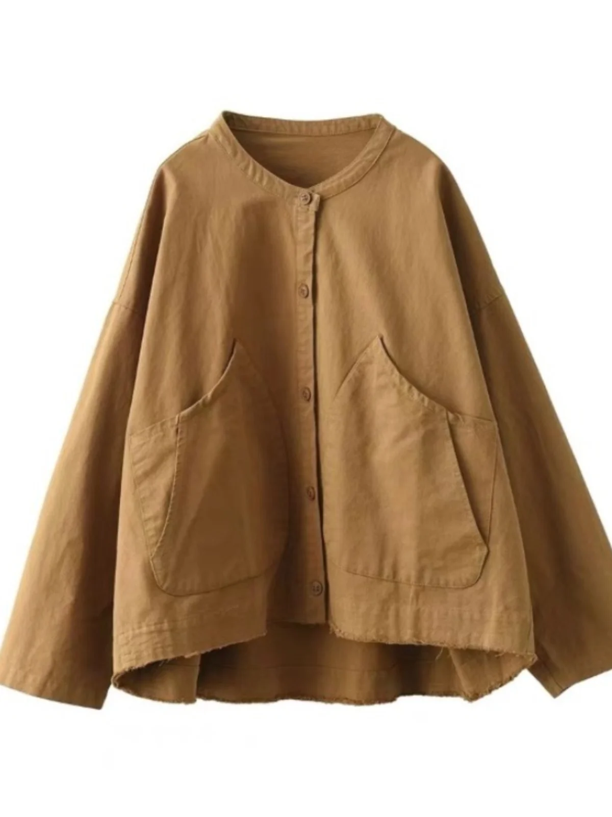 

Свободный длинный женский повседневный круглый топ Sve Jaet с большими кетами в стиле ретро, удобная верхняя одежда JJ672