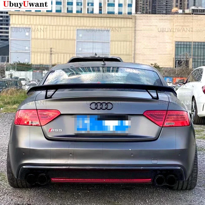 

UBUYUWANT For AUDI A5 B8 Sedan 2008-2014 Year Spoiler S5 Carbon Fiber Look Rear Trunk Wing Car Body Kit Accessories