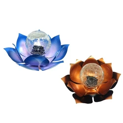 2 Stück Solar-Blumenlichter, 2 Stück Lotus-Solarlicht, wasserdichte Garten- und Hof-Lotus-Lampen, Ornament für den Garten