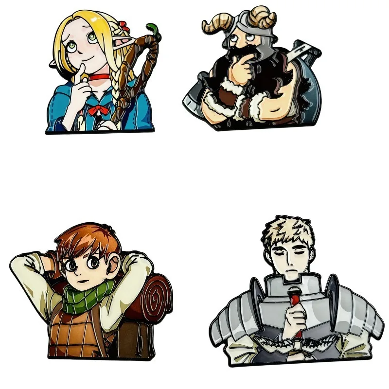 Delicious in Dungeon Story Anime Brooch Cartoon Character Badge Creative Personalized Accessories Metal Badge Clothing