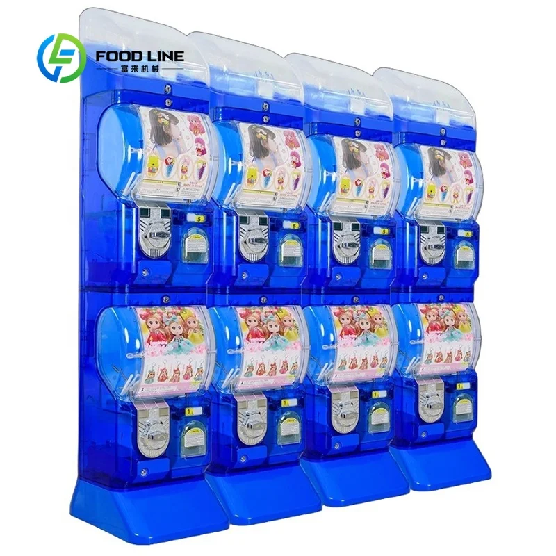 Customized transparent gashapon machine fit 45-70mm toy capsule coin operated capsule dispenser retail and arcade