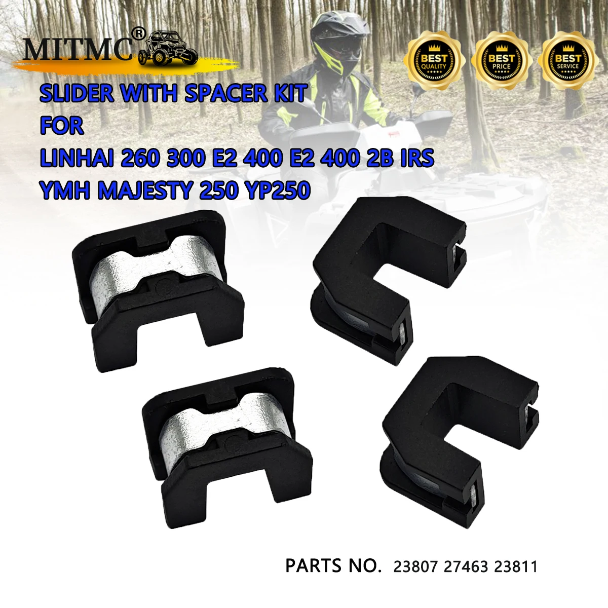 

Слайдер с комплектом проставок для Linhai 260 300 E2 400 E2 400 2B IRS LH260 LH300 LH400, YMH Majesty 250 YP250 23807 27463 23811