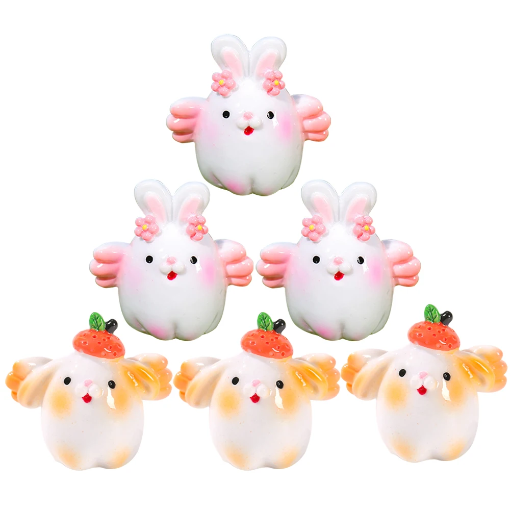 

6 Pcs Simulated Animal Ornaments Bonsai Decoration Garden Resin Statue Crafts Strong Simulation Mini Creative Cartoon