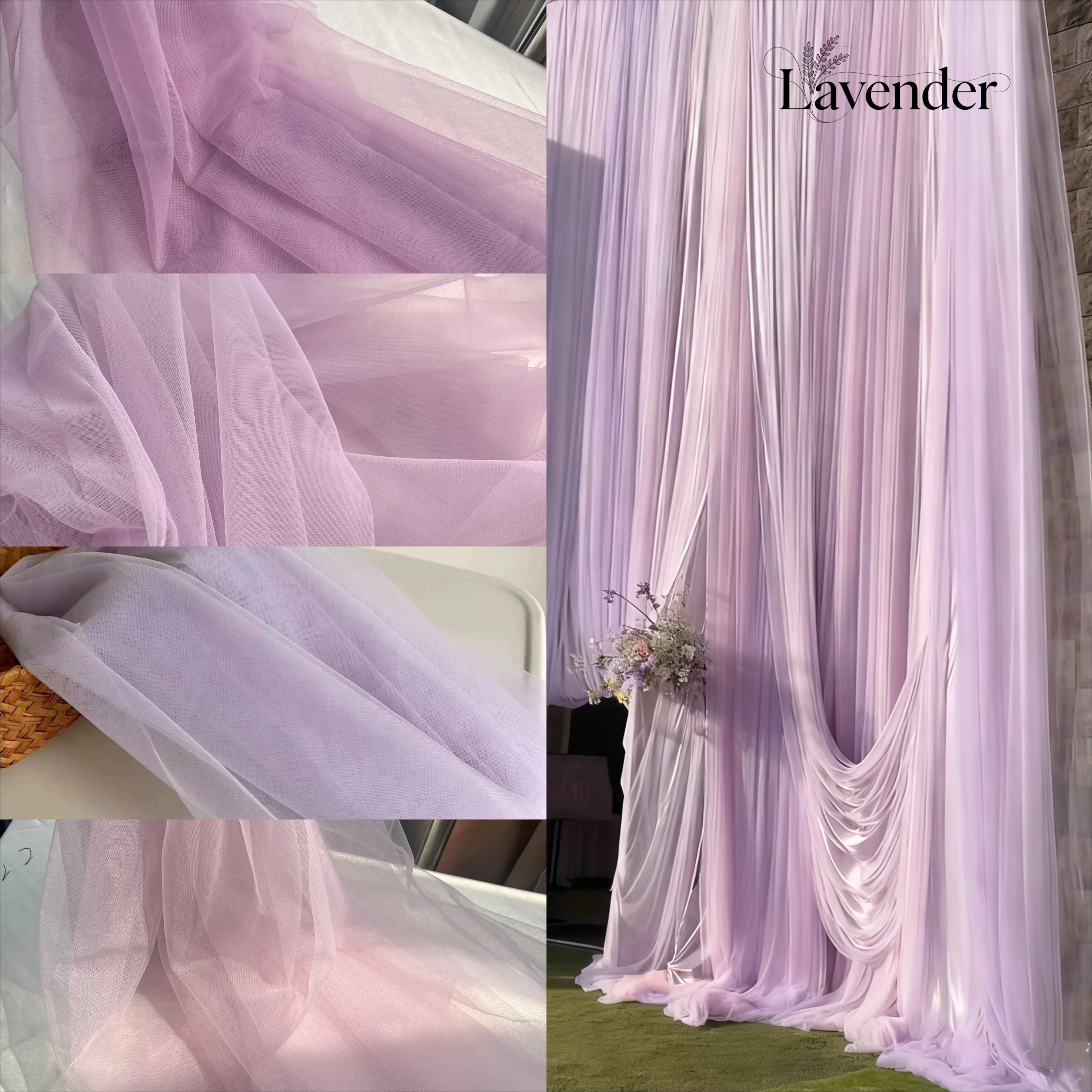 

Нежная фиолетовая мягкая шифоновая ткань для свадебных украшений, сетчатая ткань для одежды, ткань для спинок стульев, пряжа для рукоделия, материал для шитья своими руками