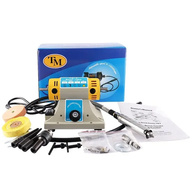 Imagem -02 - Mini Serra de Mesa Multifuncional Carpintaria 10000rpm Gem Jóias Polimento Rock Buffer Máquina Corte Bancada Torno Moedor 350w