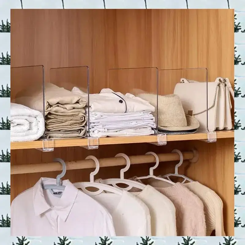 

ABLG Transparent Shelf Dividers For Closet Organization - Wardrobe Organizer, Cupboard And Bookcase Partition Baffles