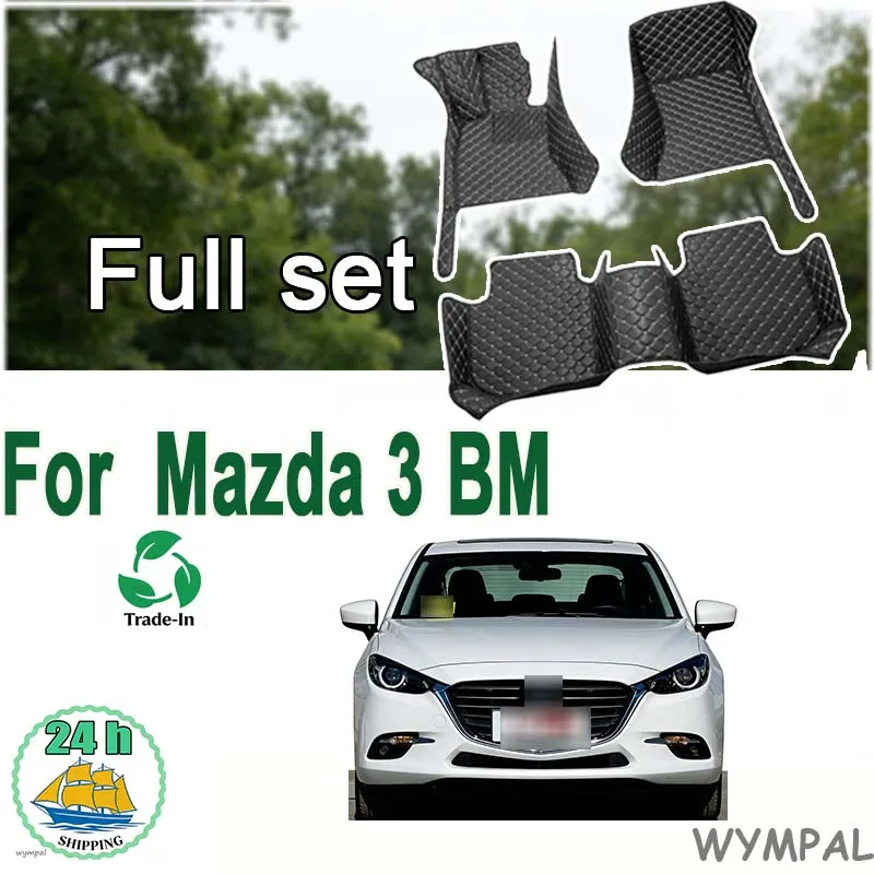 Car Floor Mats For Mazda 3 BM BN MK3 2014~2018 Mazda3 Sedan and Hatchback Rugs Footpads Carpet Panel Pad Foot Pads Accessories
