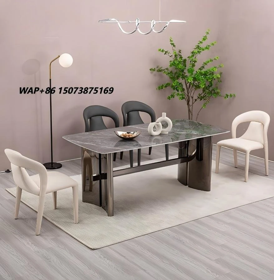 Modern Style Minimalist Light Luxury Personalized Stone Slab Dining Table