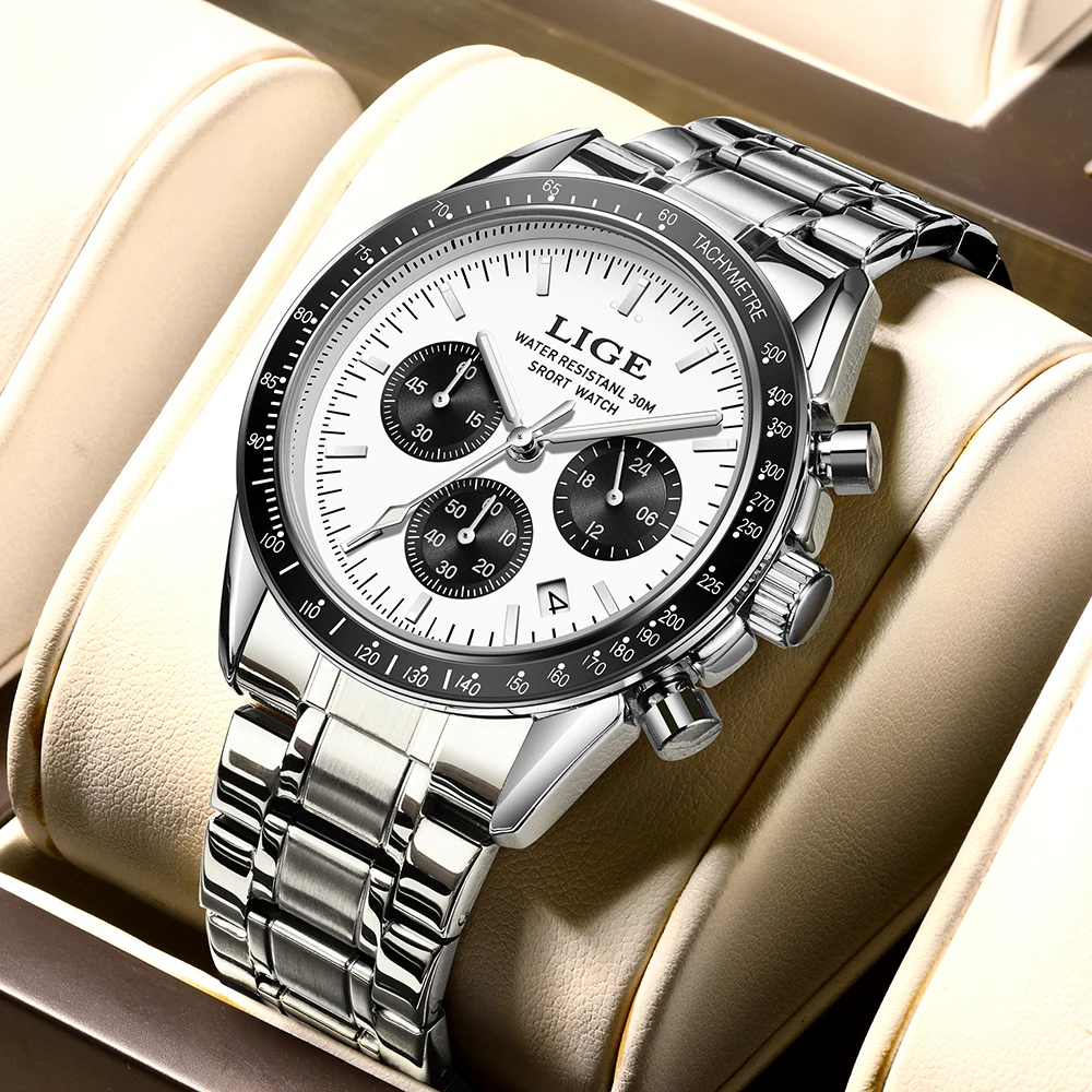 Reloj Hombre LIGE Luxury Business Men Watches Stainless Steel Quartz WristWatch Male Calendar Luminous Clock Relogio Masculino image 3