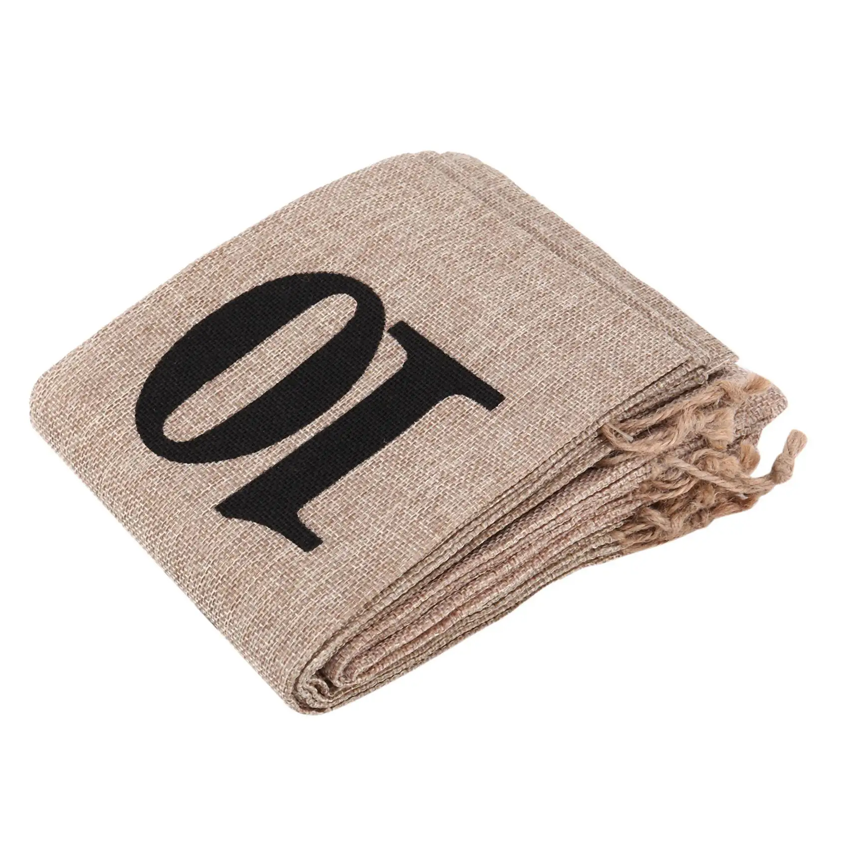 10Pcs Jute Wine Bags 14 x 6 1/4 Inches Hessian Numbered Wine Bottle Gift Bags with Drawstring for Blind Wine Tasting (Brown)