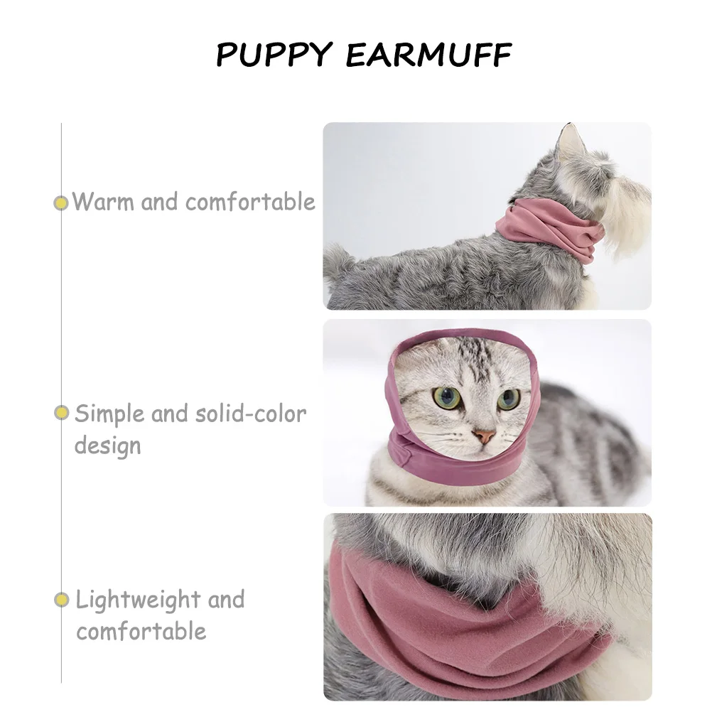 

Pet Earmuff Hat Lightweight Comfortable Elastic Dog Snood Hood Cation Puppy Ear Muffs Portable Accessory Winter