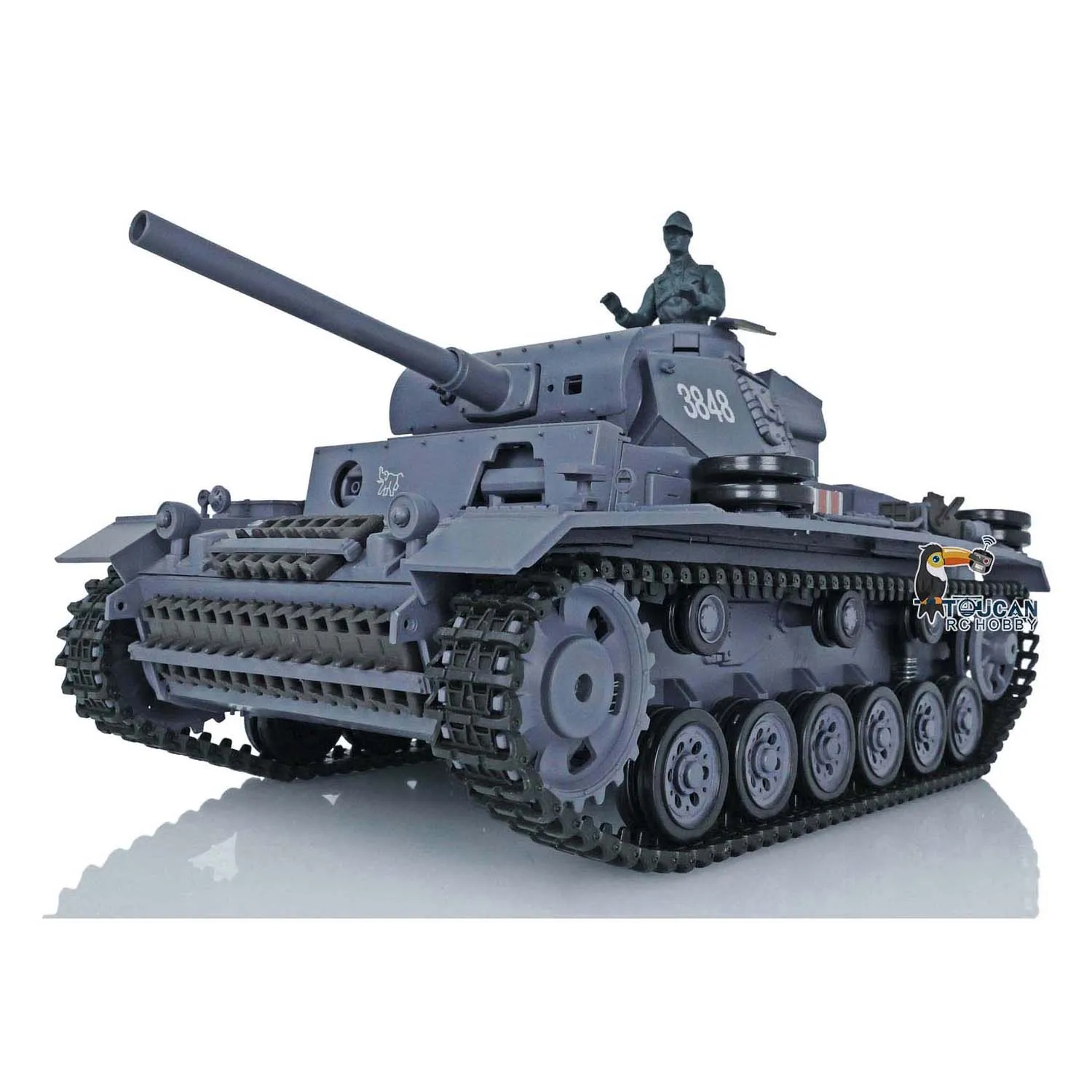 Amerikaanse Voorraad 2.4G Heng Lange 1/16 Schaal 7.0 Plastic Duitse Panzer III L RC Tank Model 3848 Battle Tegen IR Battle Speelgoed TH17339