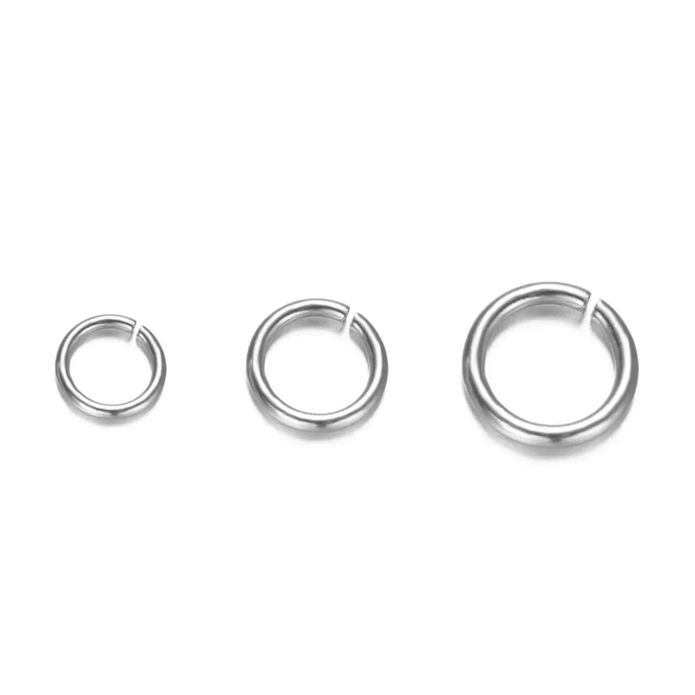 Bagues en acier inoxydable pour diabétique, connecteurs à boucle unique ouverte, anneaux fendus pour bricolage, bijoux exécutifs, 500 pièces, 4mm, 5mm, 6mm, 7 mm