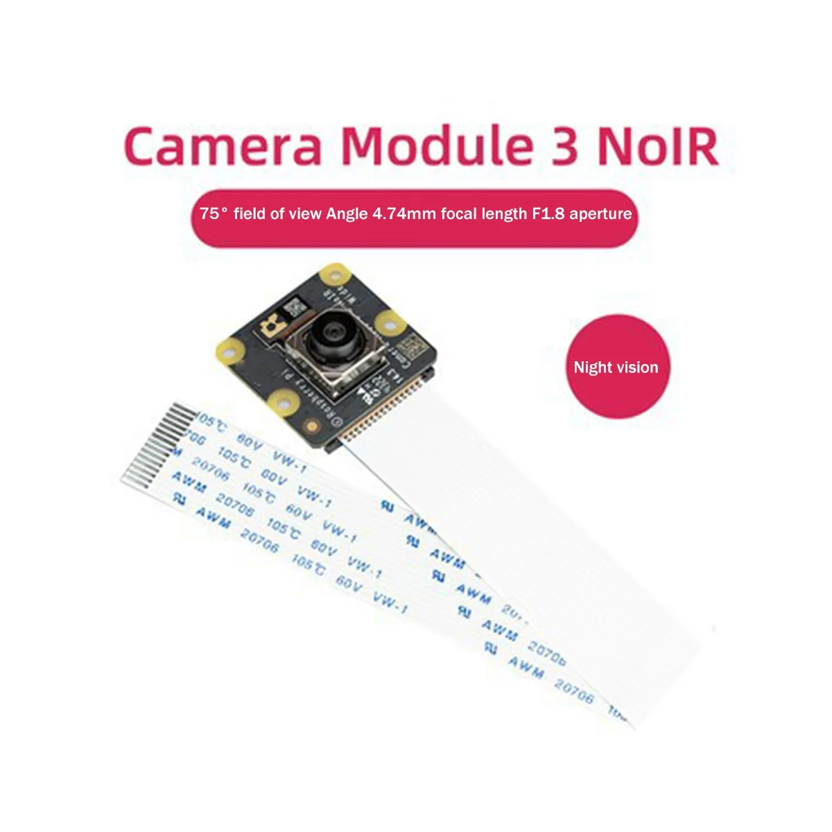 For Camera Module 3 Camera 75° Field Of Camera 12 MP HD Camera HDR Auto Module