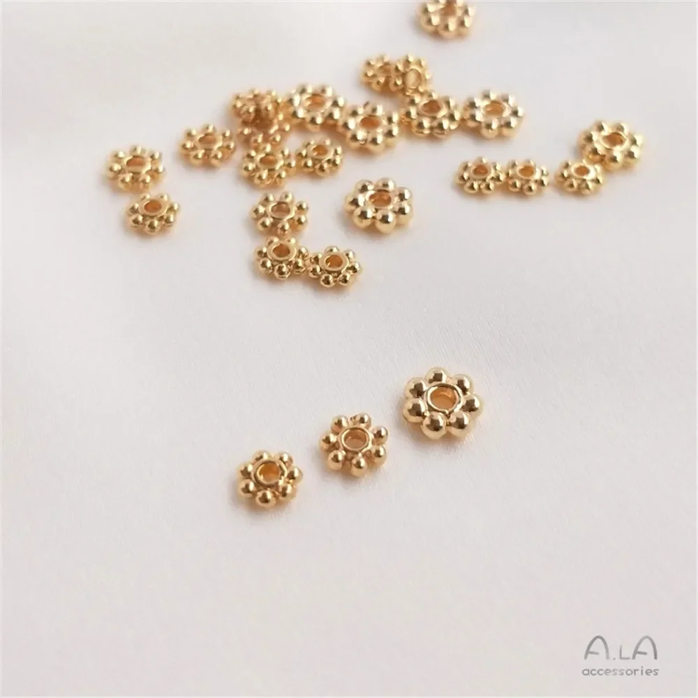 

14K Gold Plated Snowflake diy handwork accessories bracelet necklace jewelry spacer loose bead material