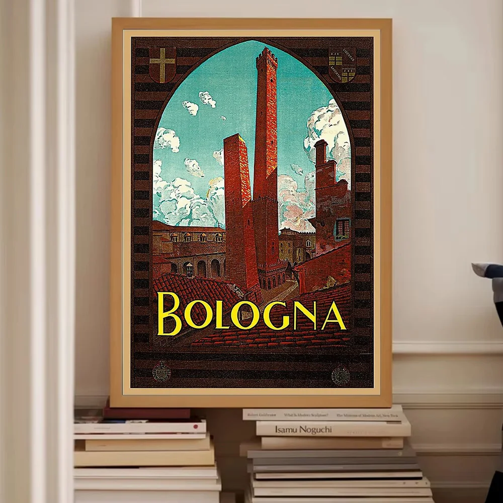 خمر بولونيا إيطاليا قماش جدار الفن السفر التصوير يطبع أوروبا سيتي سكيب صور ديكور المنزل هدية #2