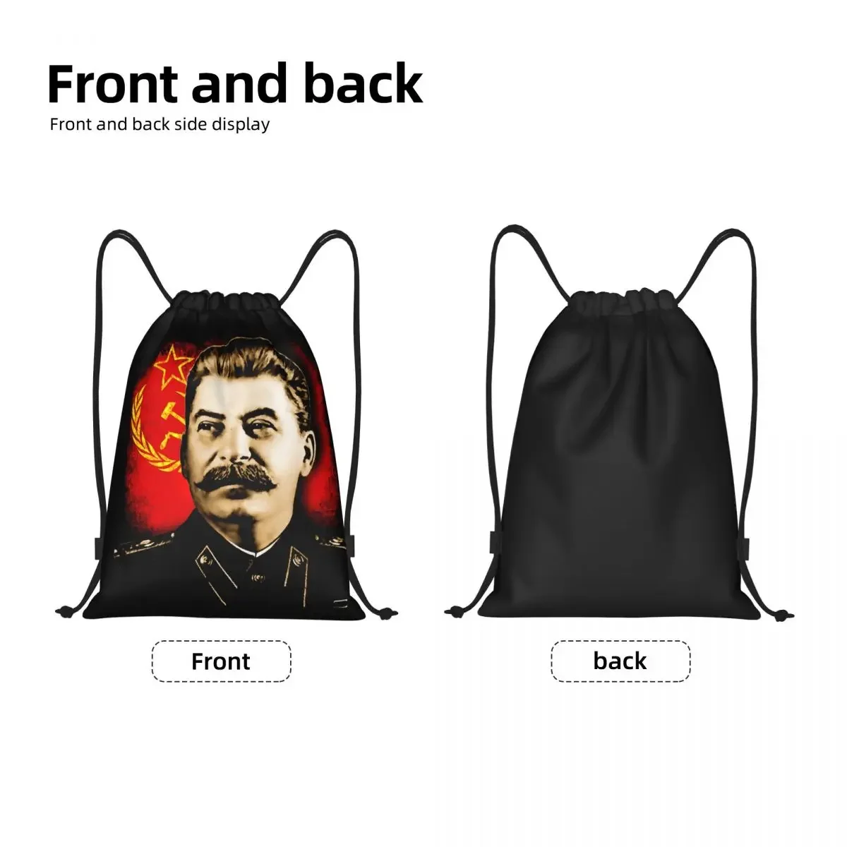 Allied Nations Joseph Stalin Drawstring Backpack Women Men Sport Gym Sackpack Portable USSR Communist Russia Training Bag Sack