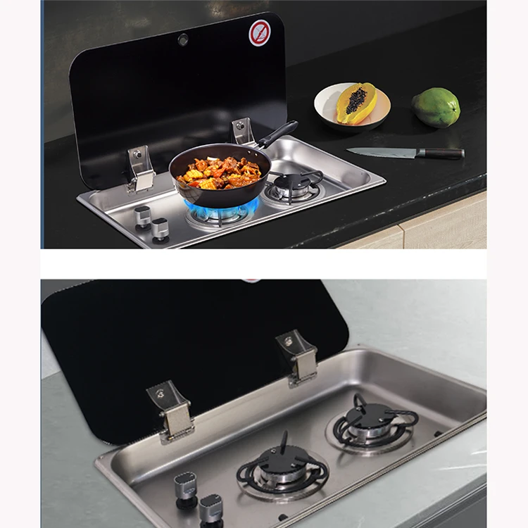 High Quality Stainless Steel RV caravan Gas Stove Motorhome Gas Cooktop With 2 burner