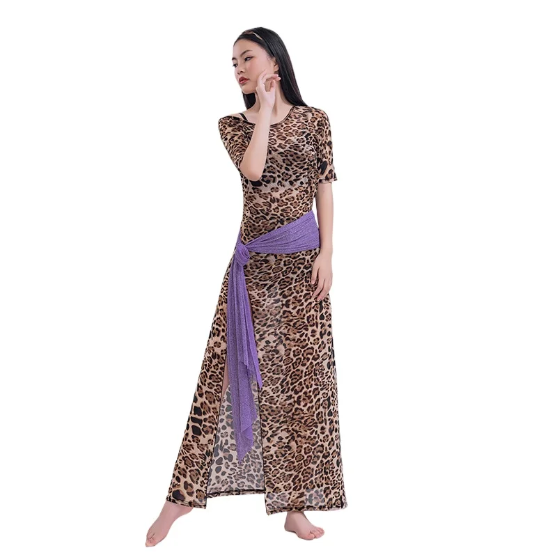 

Одежда для практики танца живота, халат большого размера, тонкое платье с цветочным принтом, одежда для восточных танцев