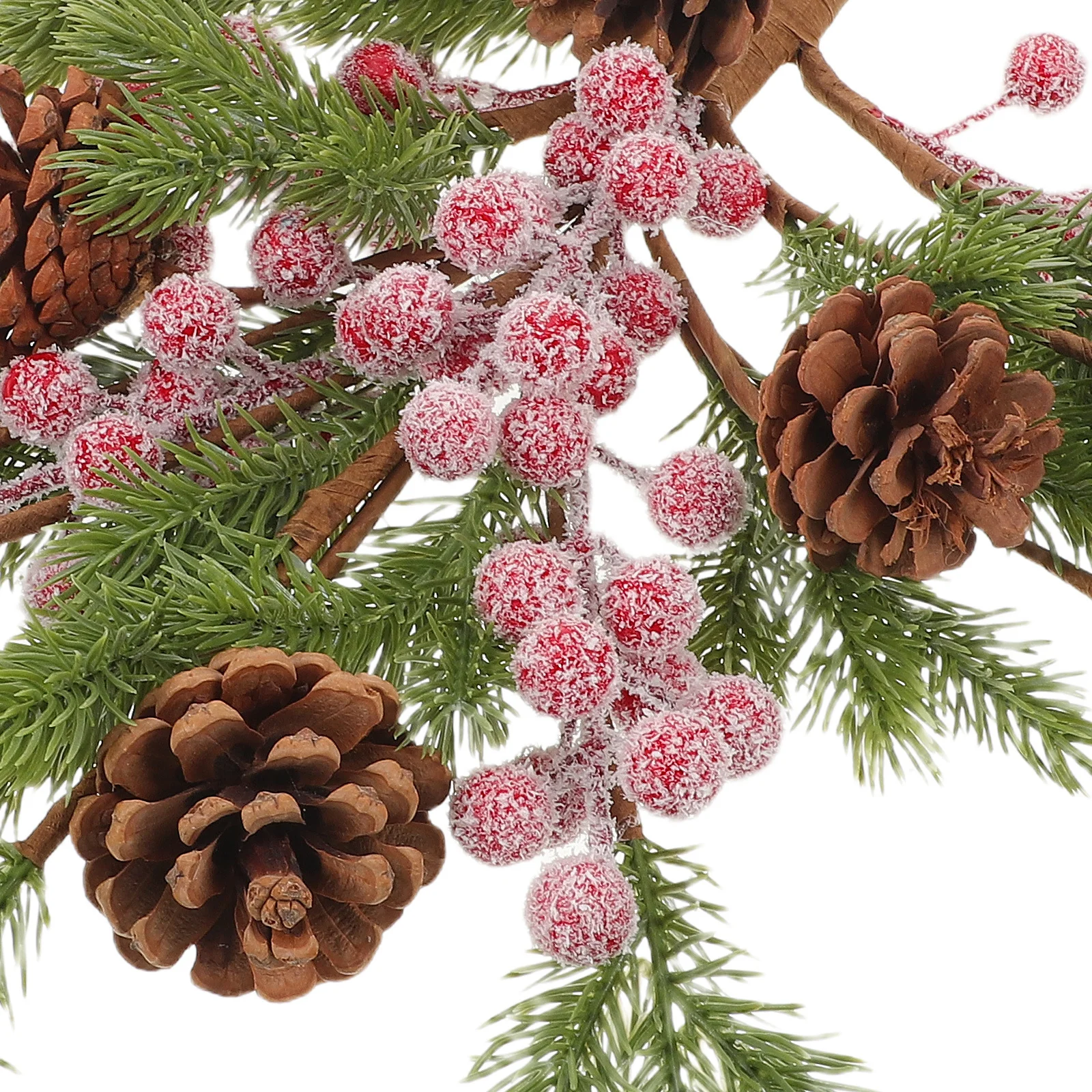 

Teardrop Swag Christmas Pine Needle Branch Swag Wall Hanging Artificial Pine Branch Ornament Door Pendant Fake Plant Xmas Indoor