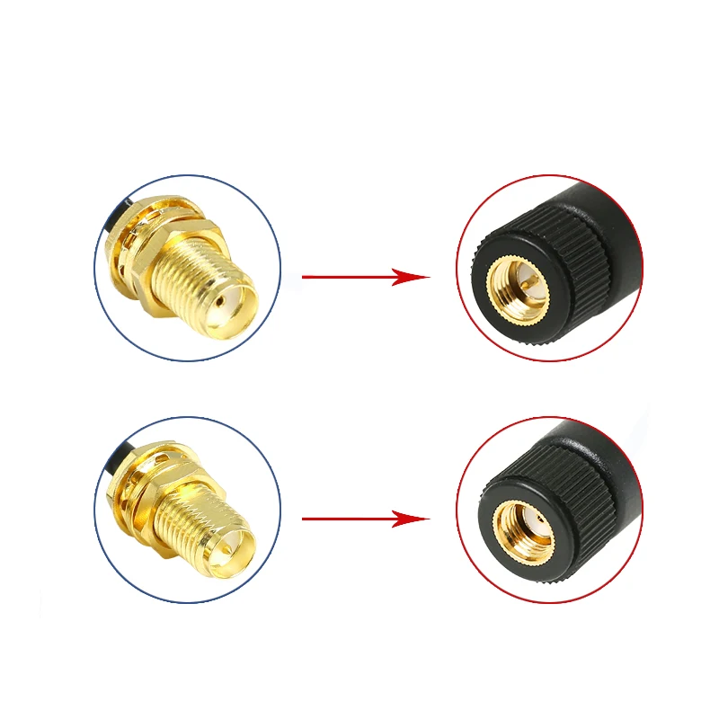 Double hole flange RG178 line IPEX to SMA-K male outer screw inner hole transfer wiring wireless routing network card IPX feeder