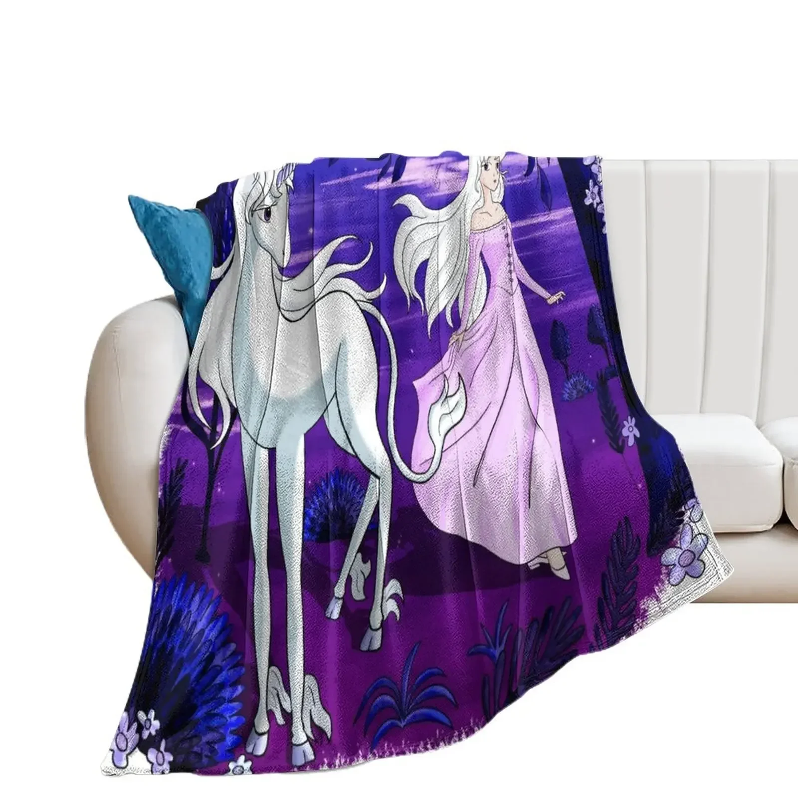 The Last Unicorn Lady Amalthea Throw Blanket For Baby funny gift Plaid on the sofa Blankets