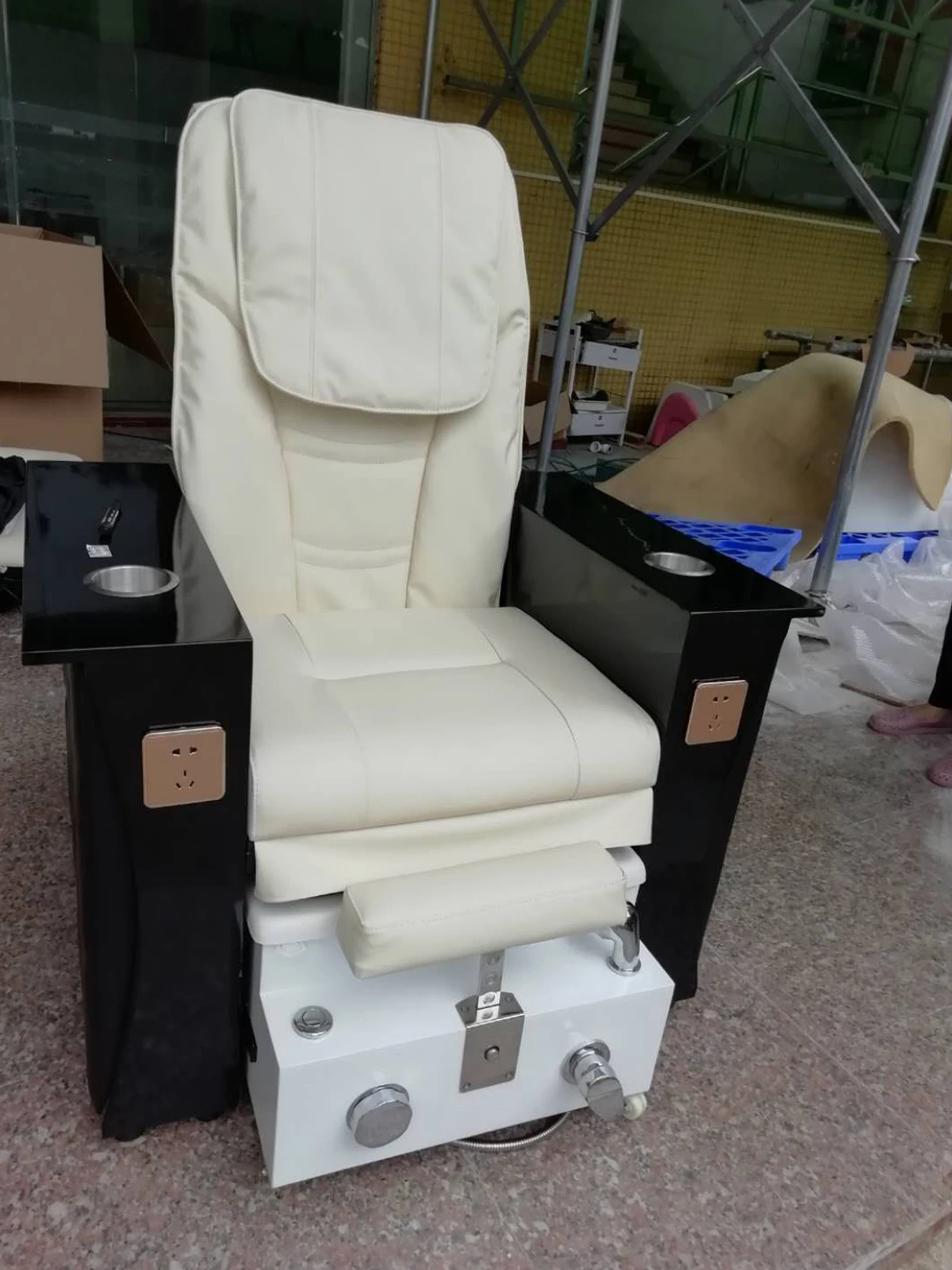 Spa massage chair, beauty lounge chair, foot massage, foot wash, electric push-pull basin