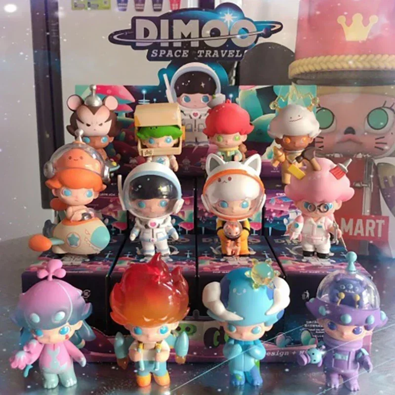 

DIMOO Space Travel Binary Anime Action Figure Guess Bag Ornament Figurines Home Decor Desktop Dolls Model Girls Gift