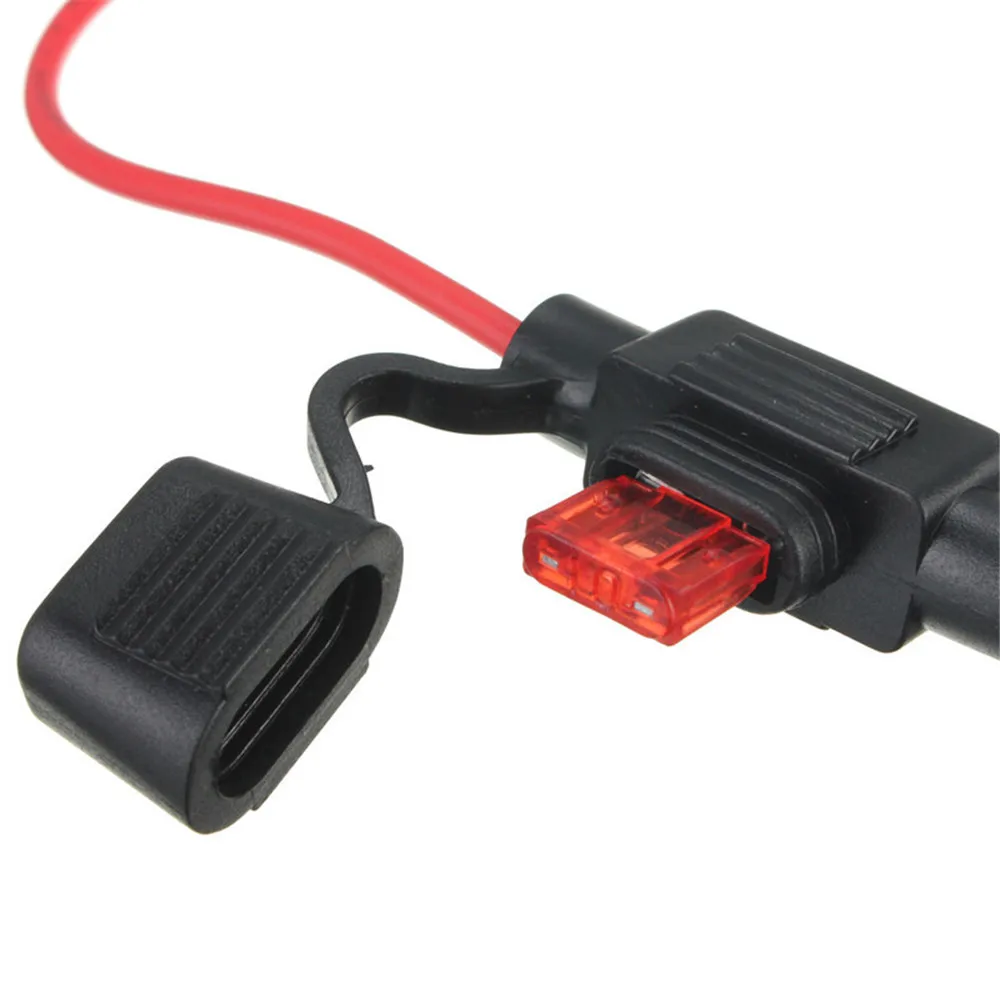 Waterproof Power Socket Mini Blade Type In Line Fuse Holders with 10A Fuse Car Replacement Fuses