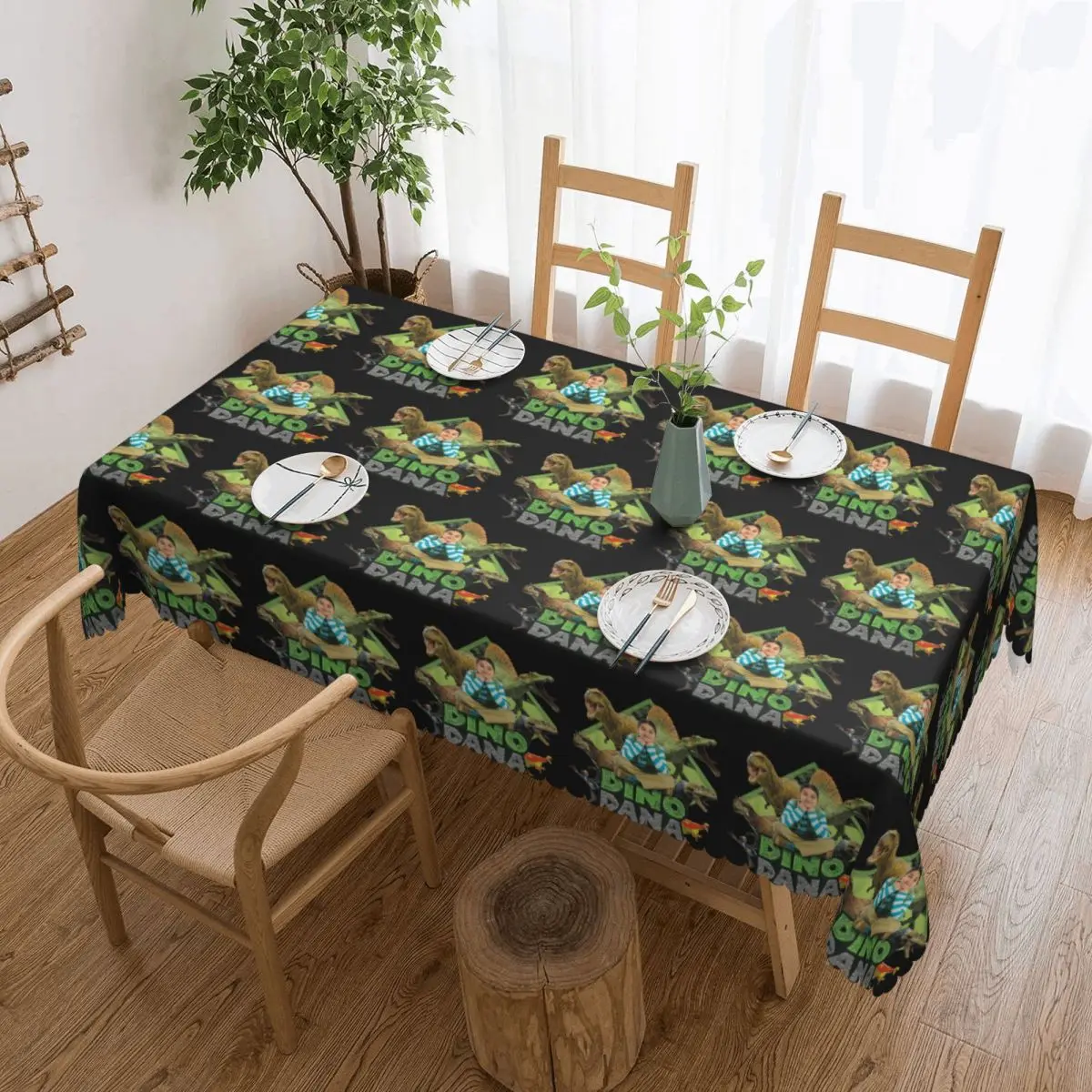 Dino Dana Real Tablecloth Restaurant Kitchen Rectangular Tablecloth Festival Party Decorations Tablecloth Dining Table Cover