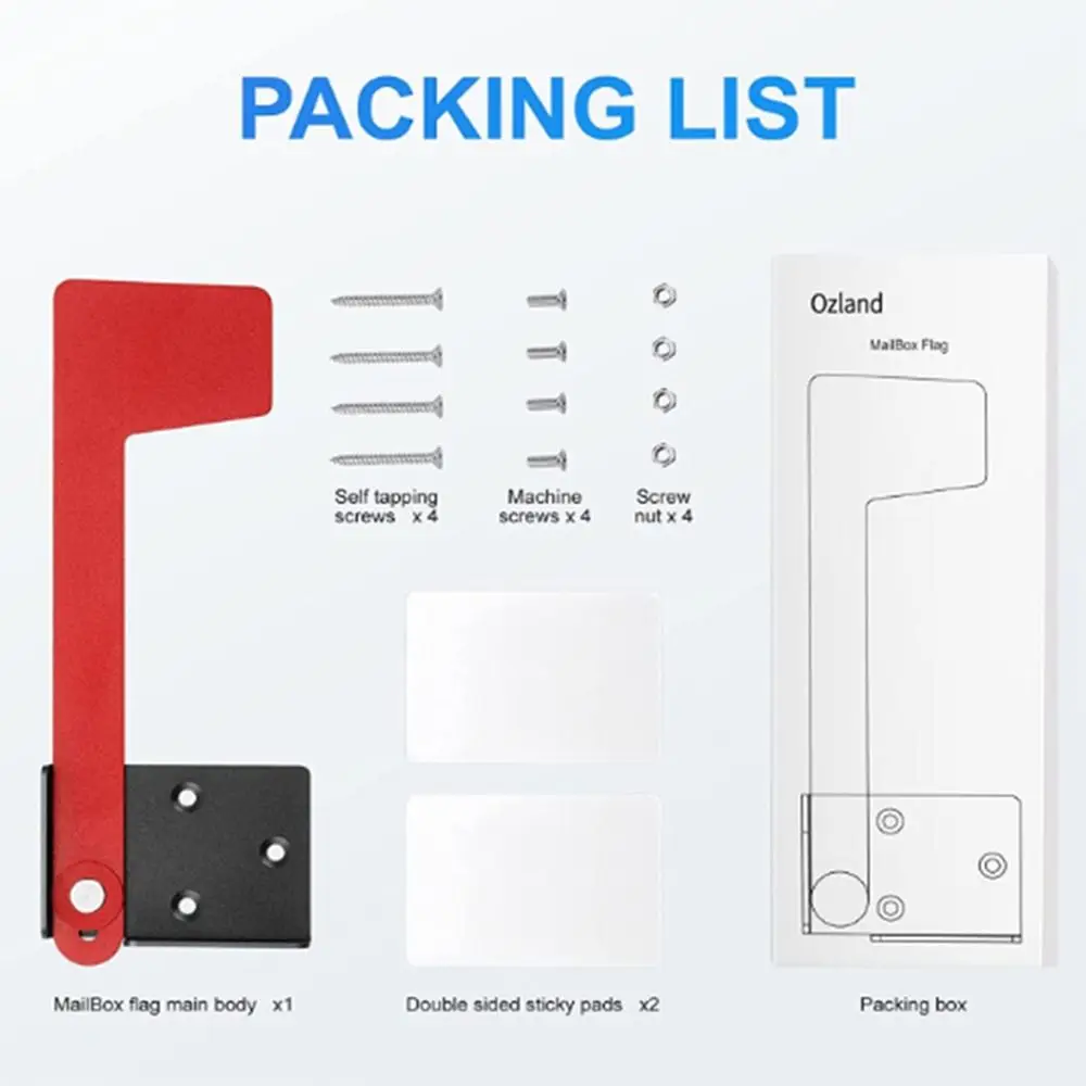 Universal Red Mailbox Flag Length: 19cm Wall-Mount Postbox Sign Repair Easy To Install Replacement Kits